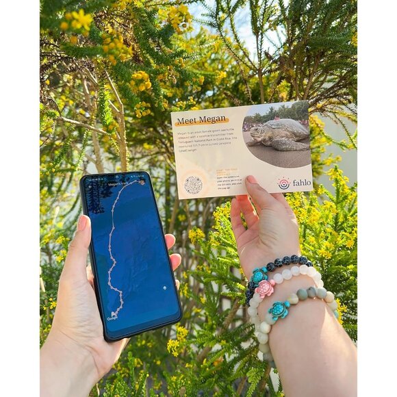 Sea Turtle Tracking Bracelet, Elastic, supports the Sea Turtle Conservancy White - Picture 4 of 6